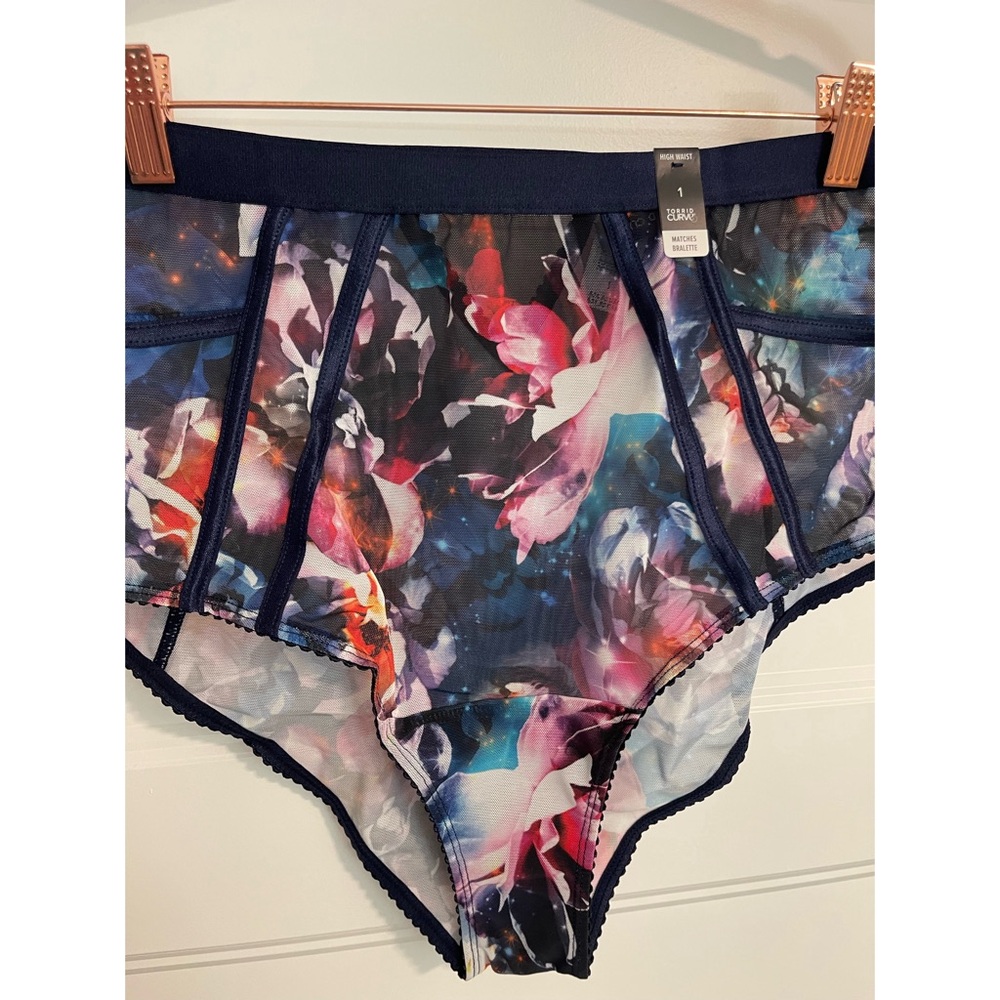 Torrid Blue Floral Galaxy Cutout High-Waist Brief NWT SZ 1 (14-16) - Picture 7 of 13